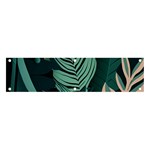 Green Nature Bohemian Painting Leaves Foliage Banner and Sign 4  x 1 