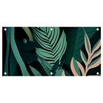 Green Nature Bohemian Painting Leaves Foliage Banner and Sign 4  x 2 