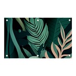 Green Nature Bohemian Painting Leaves Foliage Banner and Sign 5  x 3 