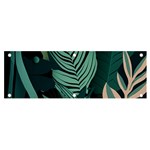 Green Nature Bohemian Painting Leaves Foliage Banner and Sign 6  x 2 