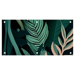 Green Nature Bohemian Painting Leaves Foliage Banner and Sign 6  x 3 