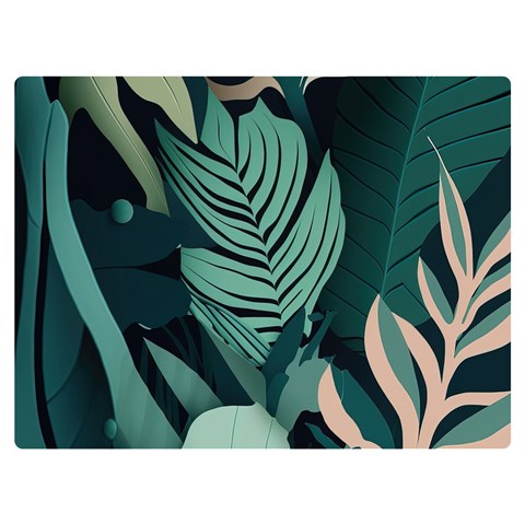 Green Nature Bohemian Painting Leaves Foliage One Side Premium Plush Fleece Blanket (Extra Small) from ArtsNow.com 40 x30  Blanket Front