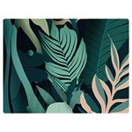 Green Nature Bohemian Painting Leaves Foliage One Side Premium Plush Fleece Blanket (Extra Small)