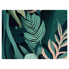 Green Nature Bohemian Painting Leaves Foliage Premium Plush Fleece Blanket (Extra Small) from ArtsNow.com 40 x30  Blanket Back