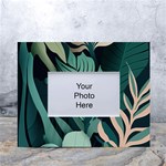 Green Nature Bohemian Painting Leaves Foliage White Tabletop Photo Frame 4 x6 