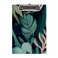 Green Nature Bohemian Painting Leaves Foliage A5 Acrylic Clipboard from ArtsNow.com Front