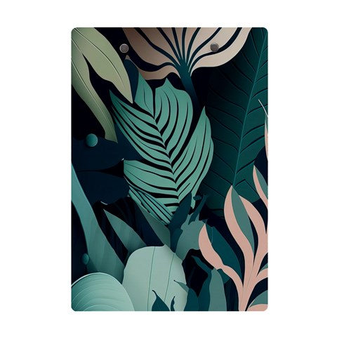 Green Nature Bohemian Painting Leaves Foliage A5 Acrylic Clipboard from ArtsNow.com Back