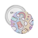 Pusheen Carebears Bears Cat Colorful Cute Pastel Pattern 2.25  Buttons