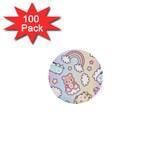 Pusheen Carebears Bears Cat Colorful Cute Pastel Pattern 1  Mini Buttons (100 pack) 