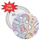 Pusheen Carebears Bears Cat Colorful Cute Pastel Pattern 2.25  Buttons (100 pack) 