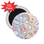 Pusheen Carebears Bears Cat Colorful Cute Pastel Pattern 2.25  Magnets (100 pack) 