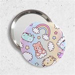 Pusheen Carebears Bears Cat Colorful Cute Pastel Pattern 2.25  Handbag Mirrors