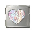 Pusheen Carebears Bears Cat Colorful Cute Pastel Pattern Mega Link Heart Italian Charm (18mm)