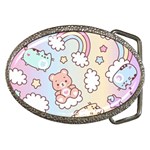 Pusheen Carebears Bears Cat Colorful Cute Pastel Pattern Belt Buckles