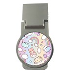 Pusheen Carebears Bears Cat Colorful Cute Pastel Pattern Money Clips (Round) 