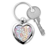 Pusheen Carebears Bears Cat Colorful Cute Pastel Pattern Key Chain (Heart)