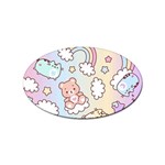 Pusheen Carebears Bears Cat Colorful Cute Pastel Pattern Sticker (Oval)