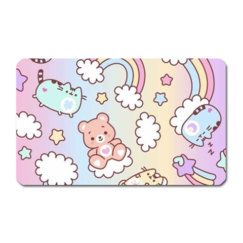 Pusheen Carebears Bears Cat Colorful Cute Pastel Pattern Magnet (Rectangular) from ArtsNow.com Front