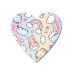 Pusheen Carebears Bears Cat Colorful Cute Pastel Pattern Heart Magnet