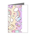 Pusheen Carebears Bears Cat Colorful Cute Pastel Pattern Mini Greeting Card