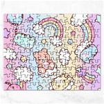 Pusheen Carebears Bears Cat Colorful Cute Pastel Pattern Rectangular Jigsaw Puzzl