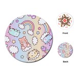 Pusheen Carebears Bears Cat Colorful Cute Pastel Pattern Playing Cards Single Design (Round)