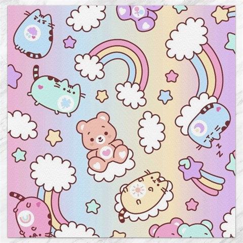 Pusheen Carebears Bears Cat Colorful Cute Pastel Pattern Canvas 12  x 12  from ArtsNow.com 11.4 x11.56  Canvas - 1