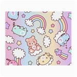 Pusheen Carebears Bears Cat Colorful Cute Pastel Pattern Small Glasses Cloth (2 Sides)