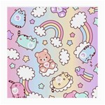 Pusheen Carebears Bears Cat Colorful Cute Pastel Pattern Medium Glasses Cloth