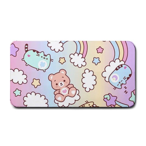 Pusheen Carebears Bears Cat Colorful Cute Pastel Pattern Medium Bar Mat from ArtsNow.com 16 x8.5  Bar Mat