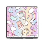 Pusheen Carebears Bears Cat Colorful Cute Pastel Pattern Memory Card Reader (Square 5 Slot)