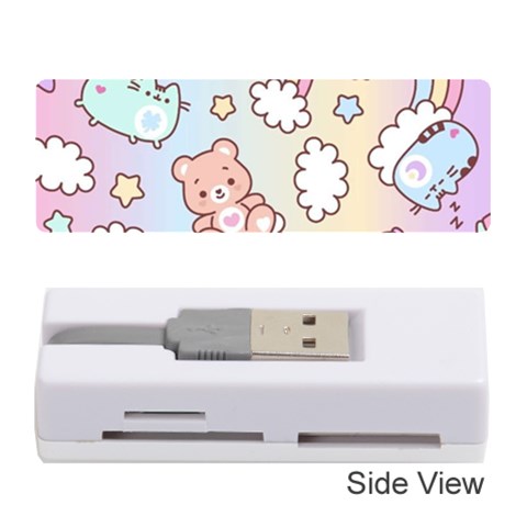 Pusheen Carebears Bears Cat Colorful Cute Pastel Pattern Memory Card Reader (Stick) from ArtsNow.com Front