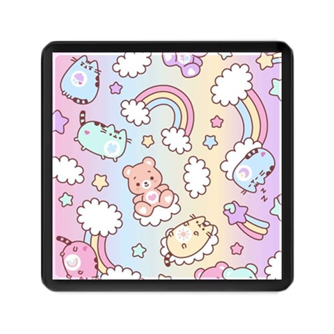 Pusheen Carebears Bears Cat Colorful Cute Pastel Pattern Memory Card Reader (Square) from ArtsNow.com Front