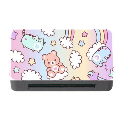 Pusheen Carebears Bears Cat Colorful Cute Pastel Pattern Memory Card Reader with CF from ArtsNow.com Front