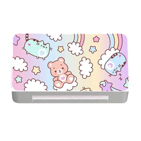 Pusheen Carebears Bears Cat Colorful Cute Pastel Pattern Memory Card Reader with CF from ArtsNow.com Front
