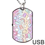 Pusheen Carebears Bears Cat Colorful Cute Pastel Pattern Dog Tag USB Flash (Two Sides)