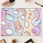 Pusheen Carebears Bears Cat Colorful Cute Pastel Pattern Cosmetic Bag (XXL)