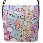 Pusheen Carebears Bears Cat Colorful Cute Pastel Pattern Flap Closure Messenger Bag (S)