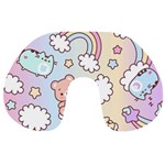 Pusheen Carebears Bears Cat Colorful Cute Pastel Pattern Travel Neck Pillow