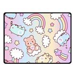 Pusheen Carebears Bears Cat Colorful Cute Pastel Pattern Fleece Blanket (Small)