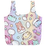 Pusheen Carebears Bears Cat Colorful Cute Pastel Pattern Full Print Recycle Bag (XL)