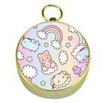 Pusheen Carebears Bears Cat Colorful Cute Pastel Pattern Gold Compasses