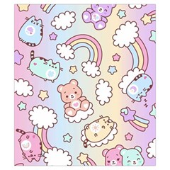 Pusheen Carebears Bears Cat Colorful Cute Pastel Pattern Drawstring Pouch (Small) from ArtsNow.com Back