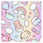 Pusheen Carebears Bears Cat Colorful Cute Pastel Pattern Square Satin Scarf (36  x 36 )