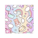 Pusheen Carebears Bears Cat Colorful Cute Pastel Pattern Square Satin Scarf (30  x 30 )