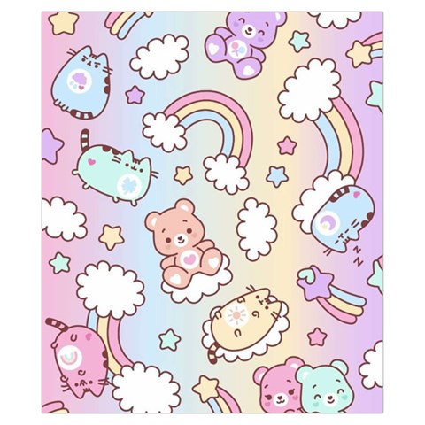 Pusheen Carebears Bears Cat Colorful Cute Pastel Pattern Drawstring Pouch (XS) from ArtsNow.com Front