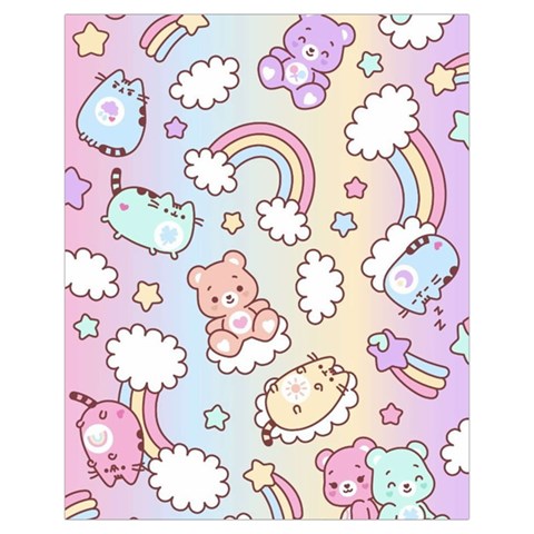 Pusheen Carebears Bears Cat Colorful Cute Pastel Pattern Drawstring Pouch (XL) from ArtsNow.com Back