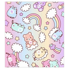 Pusheen Carebears Bears Cat Colorful Cute Pastel Pattern Drawstring Pouch (2XL) from ArtsNow.com Back