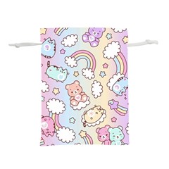 Pusheen Carebears Bears Cat Colorful Cute Pastel Pattern Lightweight Drawstring Pouch (L) from ArtsNow.com Front