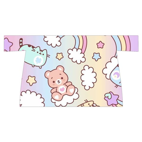 Pusheen Carebears Bears Cat Colorful Cute Pastel Pattern Wristlet Pouch Bag (Small) from ArtsNow.com Front